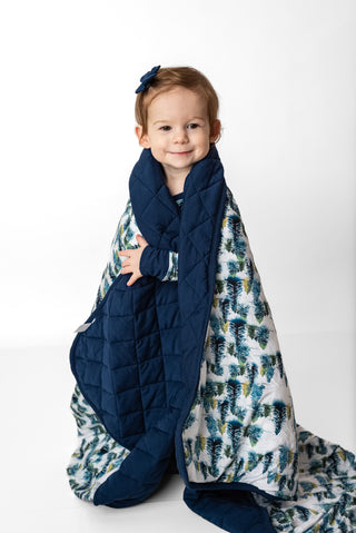 Quilted Bamboo Blanket | Toddler | Winter Trees