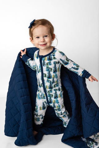 Quilted Bamboo Blanket | Toddler | Winter Trees