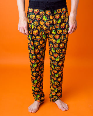 Halloween | Spooky Pumpkins | Men's Bamboo Relaxed Lounge Pajama Pants