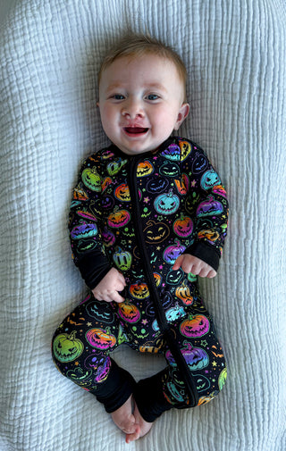Bamboo Zipper Pajamas | Halloween Pumpkins