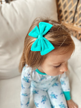Clip On Bamboo Bow | Toddler | Turquoise