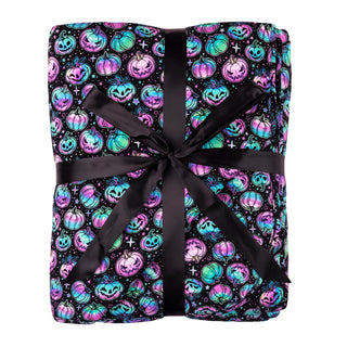 Halloween | Starlight Pumpkins | Quilted Bamboo Adult Blanket