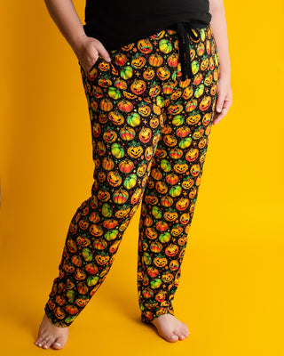 Halloween | Spooky Pumpkins | Men's Bamboo Relaxed Lounge Pajama Pants