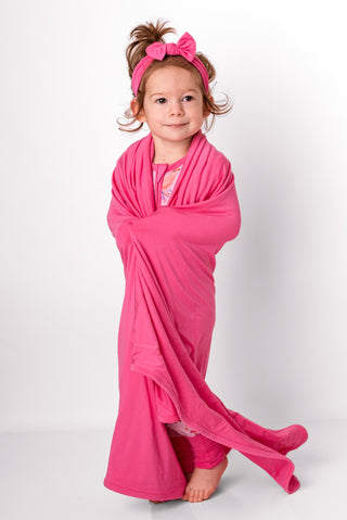 Rose Pink | Double Layer Bamboo Toddler Blanket