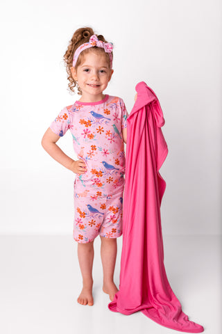 Rose Pink | Double Layer Bamboo Toddler Blanket