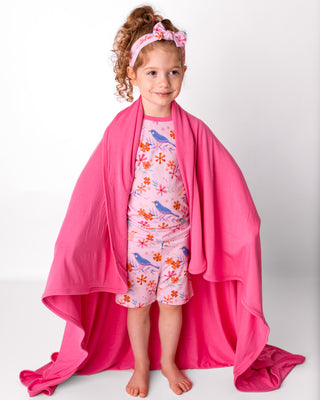 Rose Pink | Double Layer Bamboo Toddler Blanket