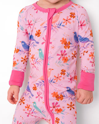 Blooming Birds | Convertible Bamboo Zipper Baby Pajamas