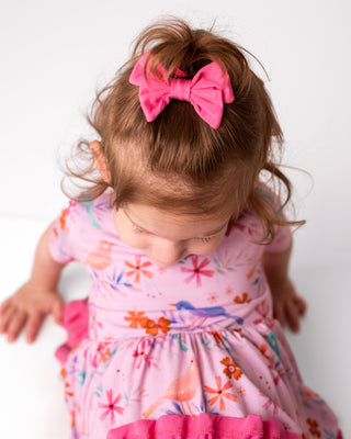 Rose Pink | Toddler Bamboo Clip on Bow