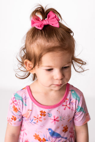 Rose Pink | Toddler Bamboo Clip on Bow