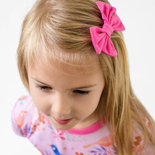 Rose Pink | Toddler Bamboo Clip on Bow