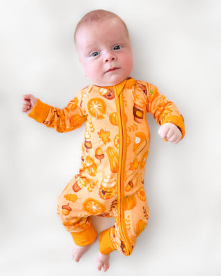 Pumpkin Lover | Convertible Bamboo Zipper Baby Pajamas