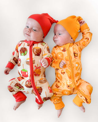 Pumpkin Lover | Convertible Bamboo Zipper Baby Pajamas