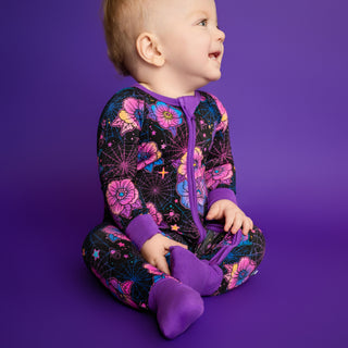 Halloween | Violet Webs | Convertible Bamboo Zipper Baby Pajamas