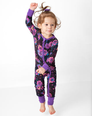 Halloween | Violet Webs | Convertible Bamboo Zipper Baby Pajamas