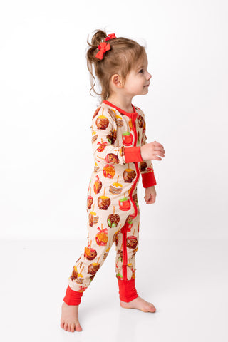 Candy Apples | Convertible Bamboo Zipper Baby Pajamas