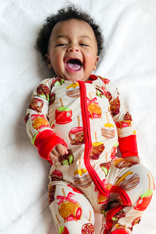 Candy Apples | Convertible Bamboo Zipper Baby Pajamas