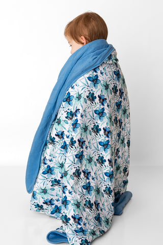 Quilted Bamboo Blanket | Toddler | Azure Petals