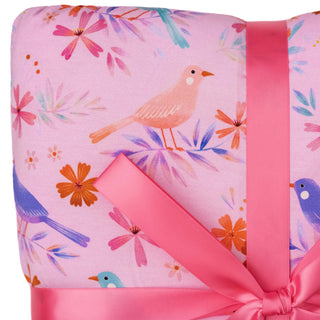 Blooming Birds | Quilted Bamboo Toddler Blanket