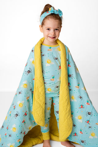 Quilted Bamboo Blanket | Toddler | Spring Showers