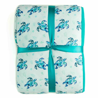 Quilted Bamboo Blanket | Toddler | Sea of Turtles