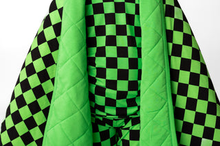 Quilted Bamboo Blanket | Adult | Green Checkers