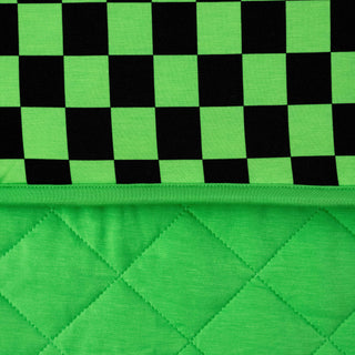 Quilted Bamboo Blanket | Toddler | Green Checkers