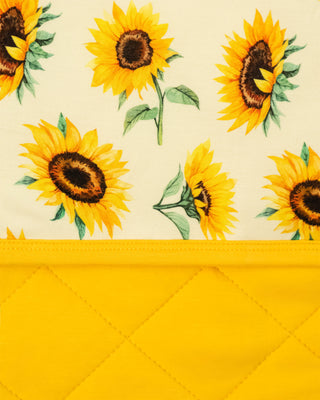 Sunflowers | Mini Quilted Bamboo Baby Blanket