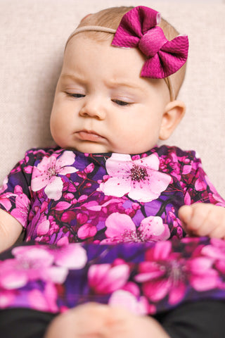 Cherry Blossoms | Baby & Toddler Bamboo Bodysuit Dress