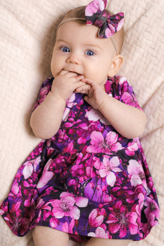 Cherry Blossoms | Baby & Toddler Bamboo Bodysuit Dress