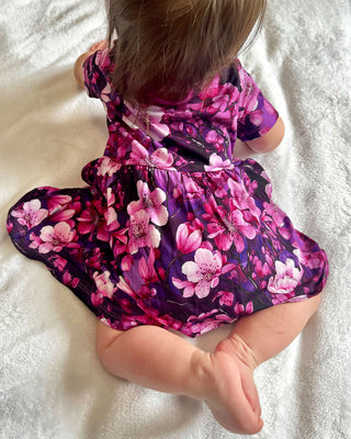 Cherry Blossoms | Baby & Toddler Bamboo Bodysuit Dress