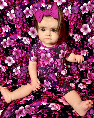 Cherry Blossoms | Baby & Toddler Bamboo Bodysuit Dress