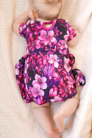 Cherry Blossoms | Baby & Toddler Bamboo Bodysuit Dress