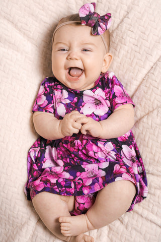 Cherry Blossoms | Baby & Toddler Bamboo Bodysuit Dress