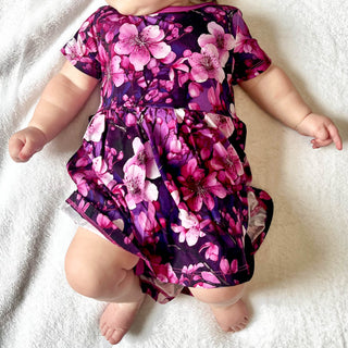 Cherry Blossoms | Baby & Toddler Bamboo Bodysuit Dress