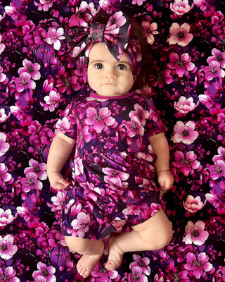 Cherry Blossoms | Baby & Toddler Bamboo Bodysuit Dress