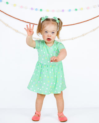 Pastel Dots | Baby & Toddler Bamboo Bodysuit Dress