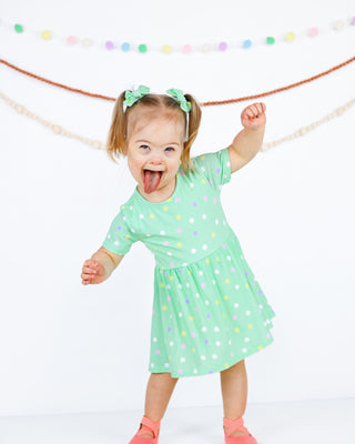 Pastel Dots | Baby & Toddler Bamboo Bodysuit Dress