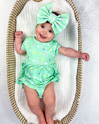 Pastel Dots | Baby & Toddler Bamboo Bodysuit Dress