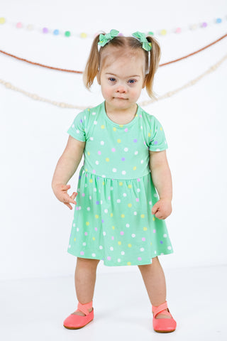 Pastel Dots | Baby & Toddler Bamboo Bodysuit Dress