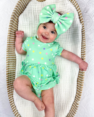 Pastel Dots | Baby & Toddler Bamboo Bodysuit Dress