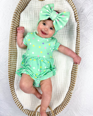 Pastel Dots | Baby & Toddler Bamboo Bodysuit Dress