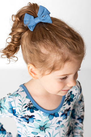 Clip On Bamboo Bow | Toddler | Steel Blue