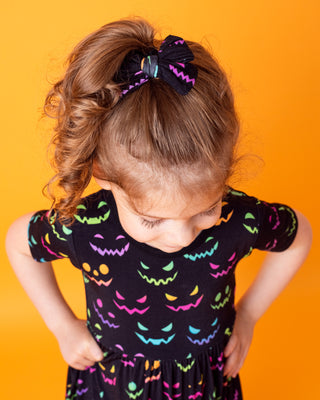 Halloween Night | Toddler Bamboo Clip on Bow *New Style*