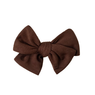 Chocolate | Toddler Bamboo Clip on Bow *New Style*