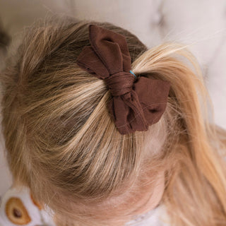 Chocolate | Toddler Bamboo Clip on Bow *New Style*