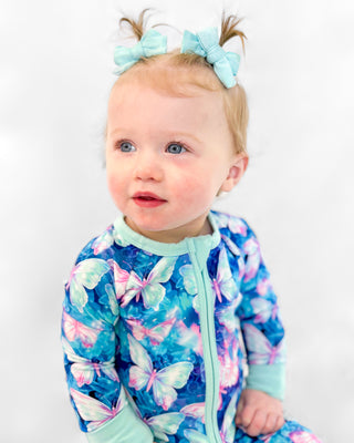 Light Aqua | Baby Bamboo Clip on Bow Set *New Style*