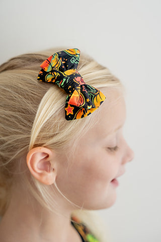 Halloween | Spooky Pumpkins | Toddler Bamboo Clip on Bow *New Style*