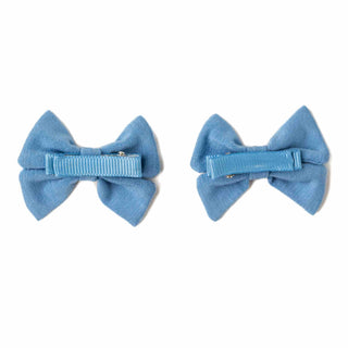 Clip On Bamboo Bow Set | Baby | Steel Blue