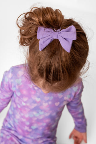 Clip On Bamboo Bow | Toddler | Purple
