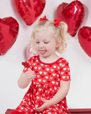 Ruby Red | Baby Bamboo Clip on Bow Set